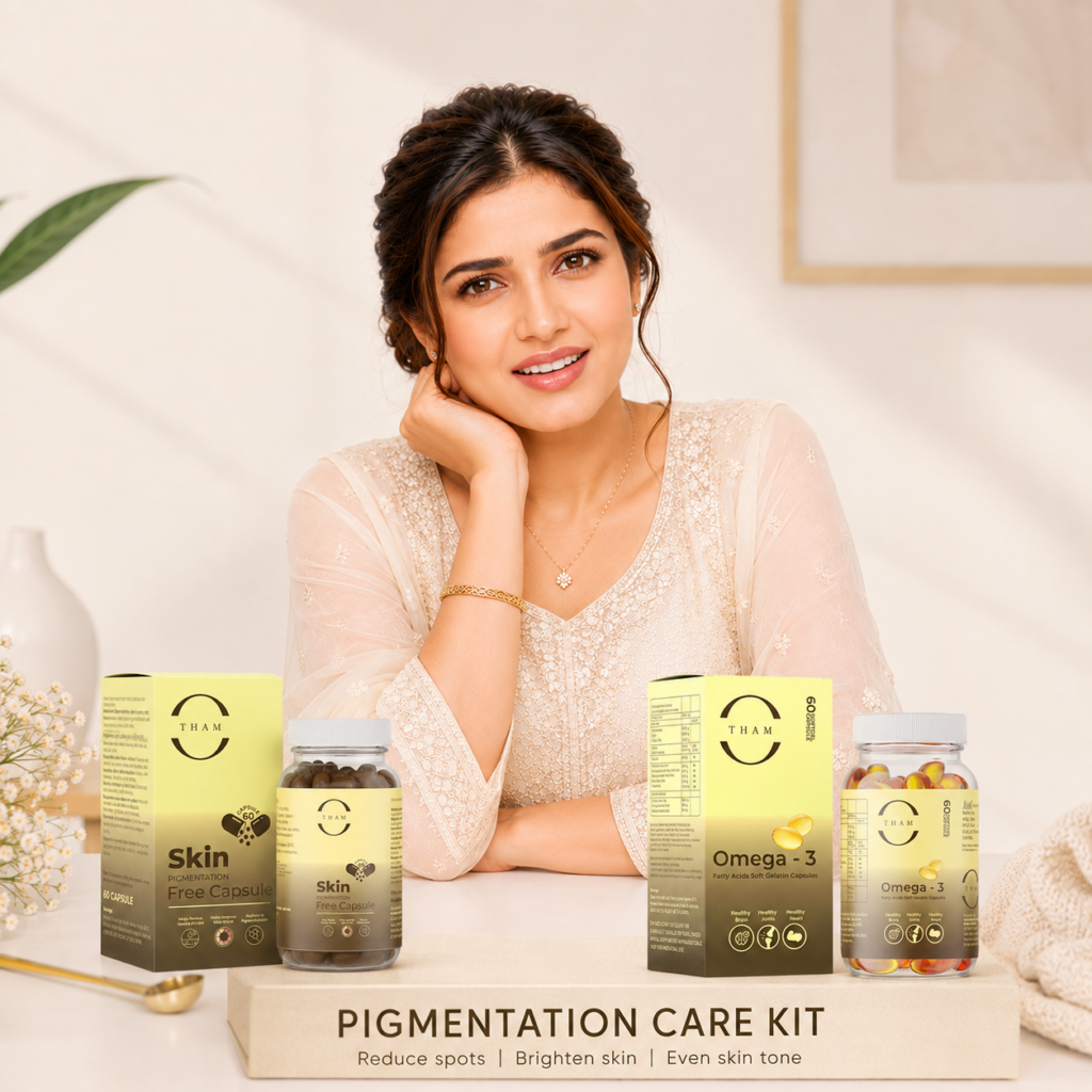 Combo: Skin Pigmentation Free Capsules + Omega 3 Softgel Capsules